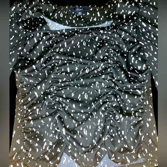 ECLAIR Women’s black & white cropped blouse- Small - Picture 6 of 8